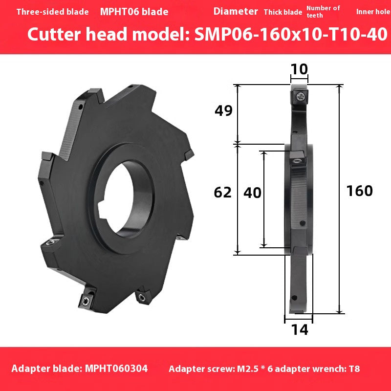 2083-CNC SMP 3 face and face milling cutter head saw blade sleeve indexable milling T-slot cutter head MPHT06 0812 Shandong Denso Pricision Tools Co.,Ltd.